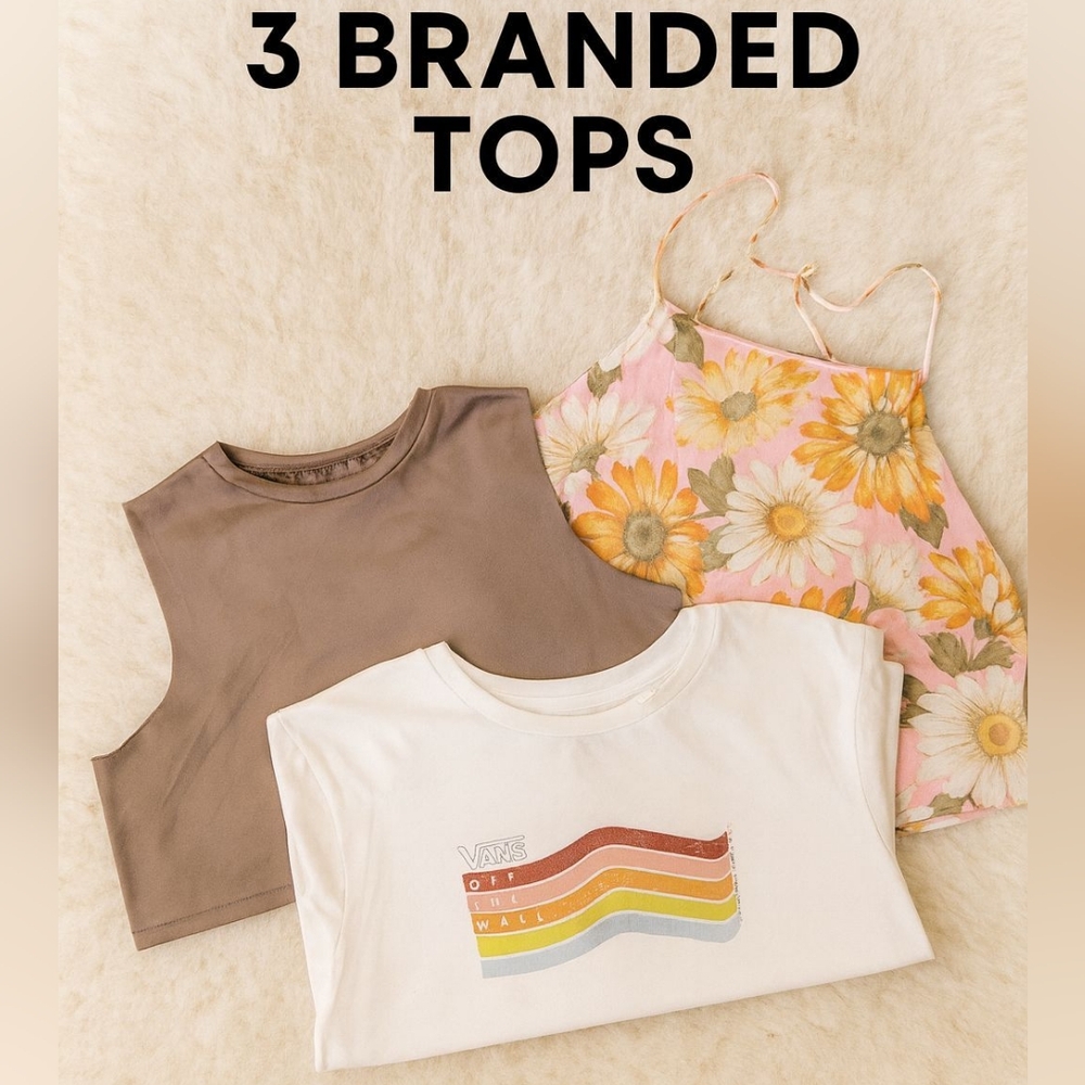 3 FUN CUTE Branded Crop Tops Bundle Sz Medium